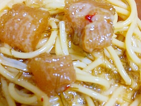 数の子の松前漬けの冷製パスタ